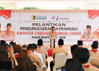 Pelantikan Pengurus Pramuka Lotim 2025–2030, Bupati Dorong Organisasi Lebih Aktif dan Inovatif