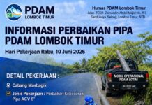 Kebocoran Pipa di Bila Sundung Ditangani, Pasokan Air PDAM Masbagik Terdampak Sementara