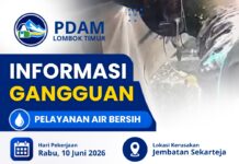 Kebocoran Pipa di Jembatan Sekarteja, PDAM Lotim Lakukan Perbaikan dan Atur Pemulihan Layanan