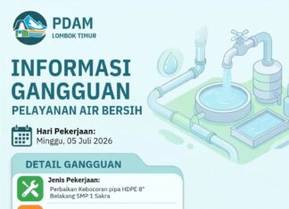 PDAM Lombok Timur Perbaiki Pipa Bocor, Sejumlah Kawasan di Sakra Alami Gangguan Pasokan Air