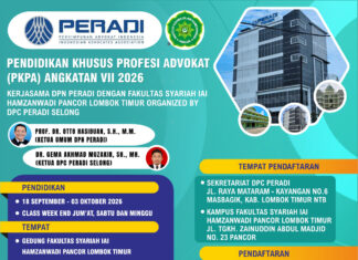 PERADI dan IAI Hamzanwadi Pancor Siapkan Calon Advokat Baru, PKPA Angkatan VII Resmi Dibuka