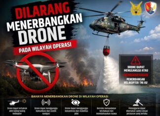 Ada Operasi Helikopter di Titik Karhutla, Lanud Roesmin Nurjadin Minta Warga Sterilkan Langit dari Drone