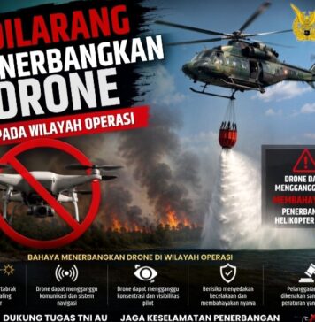 Ada Operasi Helikopter di Titik Karhutla, Lanud Roesmin Nurjadin Minta Warga Sterilkan Langit dari Drone